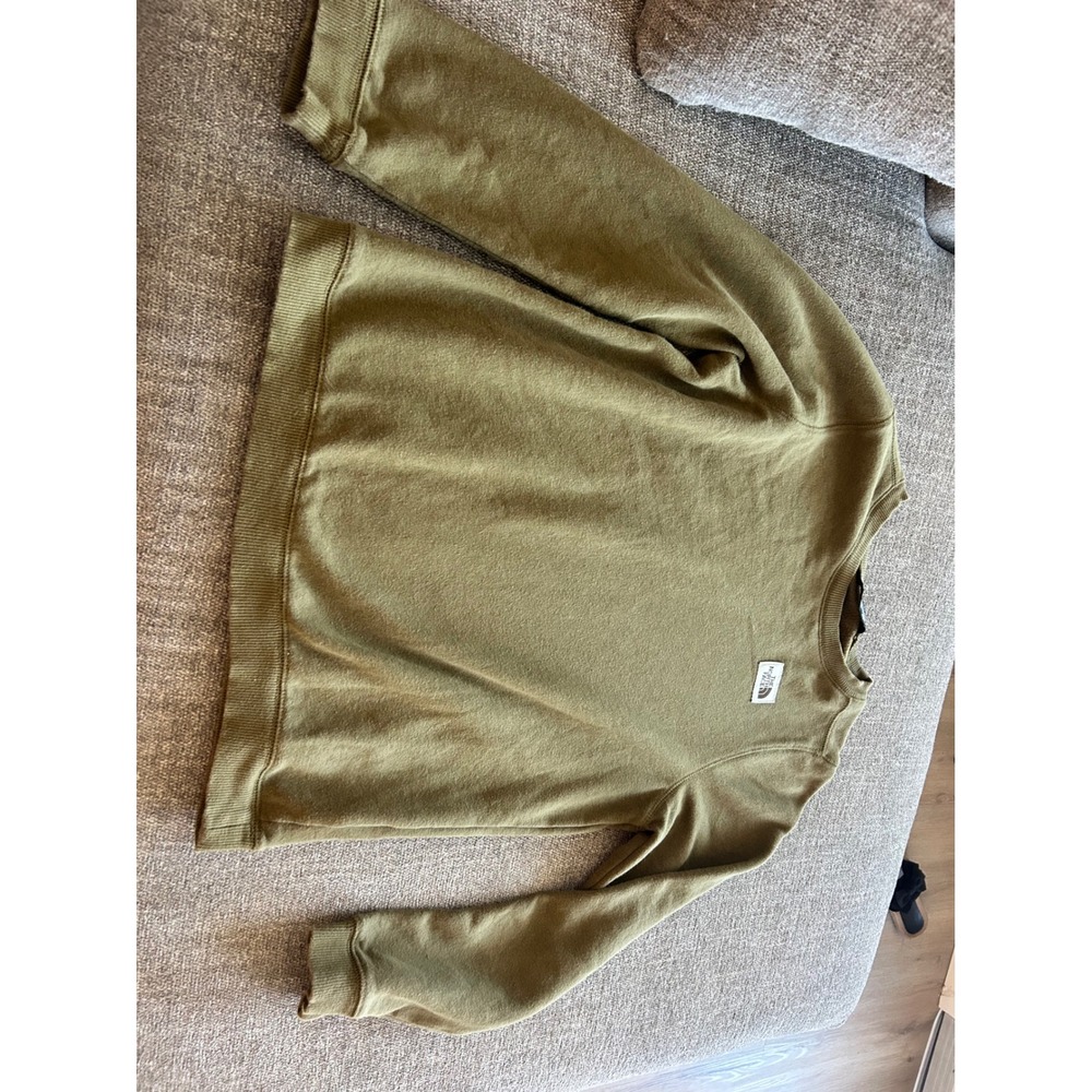 The North Face Youth Olive Green Crew Neck Pullover Sweatshirt